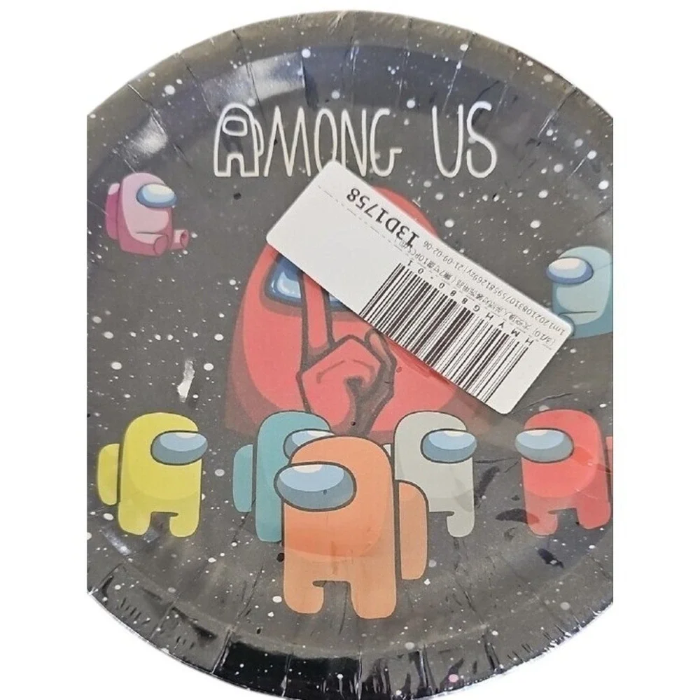 Among Us Party Supplies Set 10 Plates 20 Napkins Triangle Banner Gamer Birthday